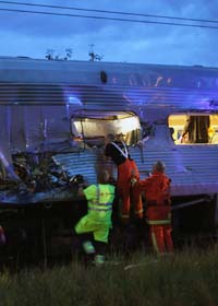 Arton människor skadades i en tågolycka nära Linköping. Foto: Björn Persson/Scanpix