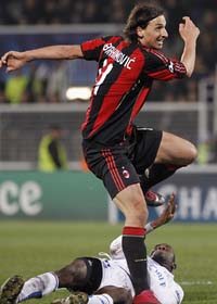 Zlatan Ibrahimovic gjorde mål för Milan. Foto: Laurent Cipriani/Scanpix