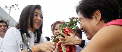 Yingluck Shinawatra vill bli premiärminister i Thailand. Foto: Sakchai Lalit/Scanpix