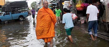 Nästan hela Bangkok kan bli översvämmat. Foto: Scanpix