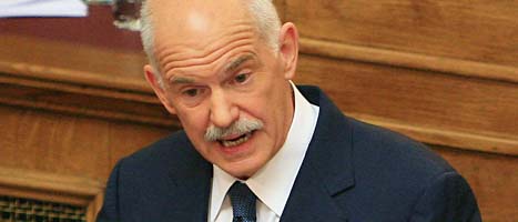 Greklands premiärminister Papandreou. Foto: Thanassis Stavrakis/Scanpix