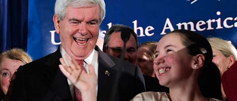 Newt Gingrich vann helgens prov-val. Foto: Matt Rourke/Scanpix