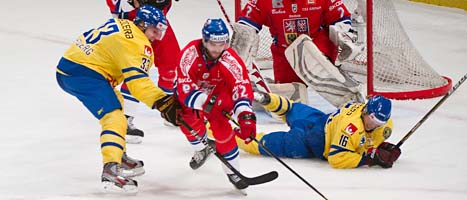 Sverige gjorde en bra match men förlorade ändå mot tjeckerna. FOTO: Fredrik Sandberg/SCANPIX