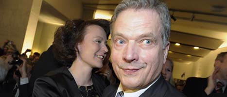 Sauli Niinistö tillsammans med sin fru Jenni. Foto: Markku Ulander/Scanpix