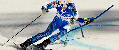 André Myhrer vinner Världscupen i slalom. Foto: Pontus Lundahl/Scanpix