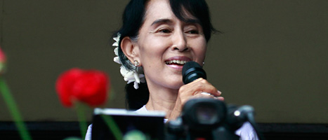 Aung San Suu Kyi fick många röster i valet i Burma. Foto: Khin Maung Win/Scanpix