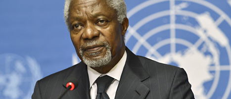 Kofi Annan ger upp försöken att få fred i Syrien. Foto: Martial Trezzini/Scanpix