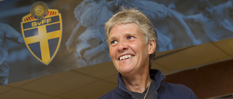 Pia Sundhage leder Sveriges damlag i fotboll. Foto: Jonas Ekströmer/Scanpix.