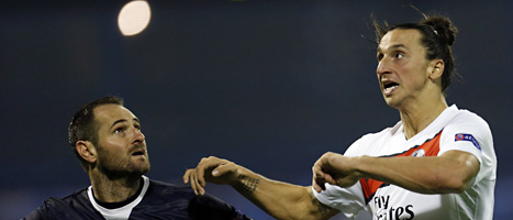 Zlatan gjorde mål mot Zagreb i Champions League. Foto: Scanpix