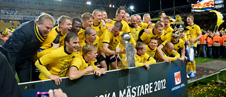 Elfsborg från Borås vann allsvenskan i fotboll för herrar. 
Foto: Adam Ihse/Scanpix.