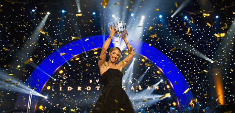 Lisa Norden får Jerringpriset under Idrottsgalan i Globen i Stockholm på måndagskvällen.
Foto: Fredrik Sandberg /SCANPIX