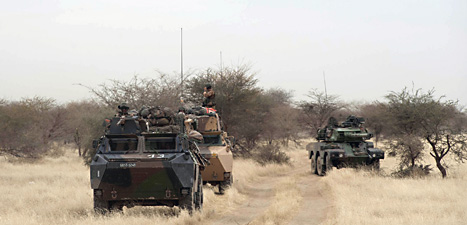 Franska soldater tvingar rebellerna i Mali att fly allt längre norrut.
Foto: Arnaud Rione/Scanpix.