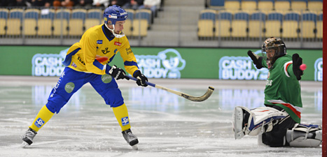 Sverige krossade Vitryssland i bandy-VM. Foto: Anders Wiklund/Scanpix.