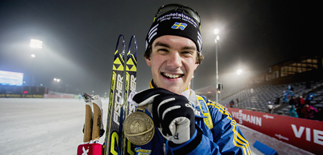 Fredrik Lindström med brons-medaljen. Foto: Stian Lysberg Solum/Scanpix