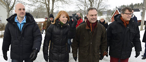 De fyra partiledarna träffades i Maramö i Småland.Foto: Henrik Montgomery/Scanpix.