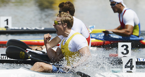 Petter Öström vann EM-guld i kanot. Foto: Francisco Leong/Scanpix.