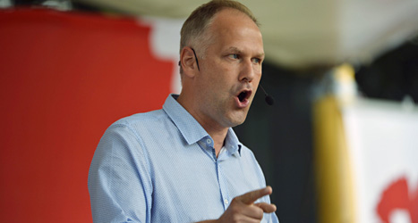 Jonas Sjöstedt är ledare för Vänsterpartiet. Foto: Henrik Montgomery/Scanpix.