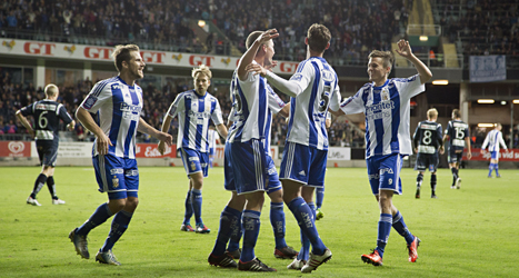 IFK Göteborg hänger på Malmö FF i striden om SM-guldet i fotboll.
Foto: Björn Larsson Rosvall/Scanpix.