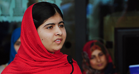 Malala Yousafzai från Pakistan får fint pris. Foto: Rui Vieira/Scanpix.