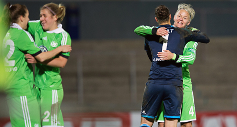 Wolfsburg från Tyskland vann båda matcherna mot Malmö i Champions League i fotboll. Foto: Andreas Hillergren/TT.