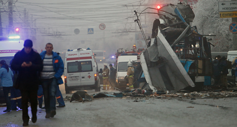 15 människor dödades när bussen sprängdes i Volgograd i Ryssland.
Foto: Denis Tyrin/TT.
