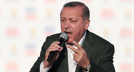 Turkiets ledare Recep Tayip Erdogan. Foto: Emrah Gurel/TT.