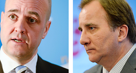 Moderaternas ledare Fredrik Reinfeldt och Socialdemokraternas ledare Stefan Löfven. Foto: Leif R Jansson och Per Larsson/TT.
