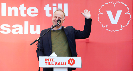 Vänsterpartiets ledare Jonas Sjöstedt. Foto: Bertil Ericson /TT