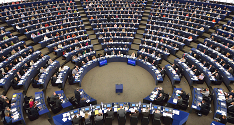 Bilden visar EU-parlamentet i Strasbourg. Foto: Henrik Montegomery/TT.