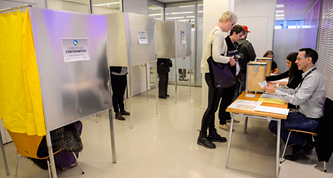 Nu har människor börjat rösta i valet till Europaparlamentet. Foto: TT