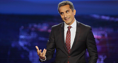 Komikern Bassem Youssef i Egypten har bestämt sig för att sluta. Foto: Amr Nabil, AP/TT.