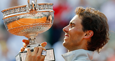 Rafael Nadal vann för nionde gången. Foto: Darko Vojinovic/TT.