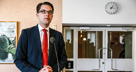 Jimmie Åkesson är ledare för partiet Sverigedemokraterna.
Foto: Fredrik Persson/TT.