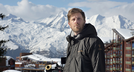 Ruben Östlund under inspelningen av filmen Turist.
Foto: Staffan Löwstedt/TT.