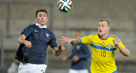 John Guidetti i en match mot Frankrike med Sveriges U21-lag.
Foto: Björn Lindgren/TT.