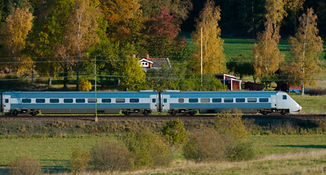 Ett X2000-tåg på väg mot Stockholm. I början av november var ett sådant tåg nära att krocka med ett annat tåg i Värmland. Foto: Fredrik Sandberg/TT