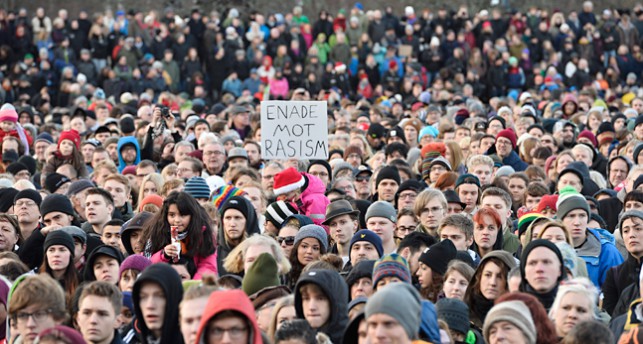 Bild från demonstrationen förra året.