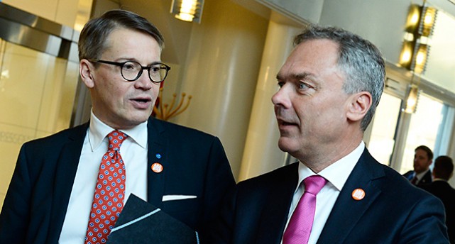 Kristdemokraternas Göran Hägglund och Folkpartiets Jan Björklund