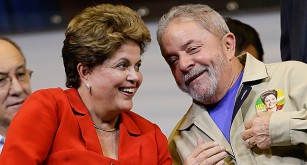Presidenten Dilma Rousseff och Lula Da Silva