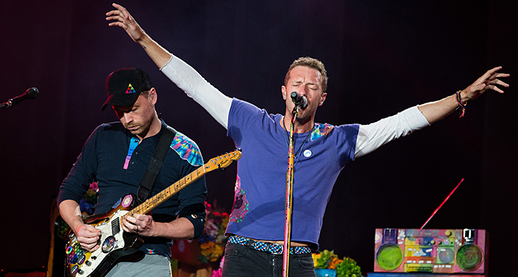 Coldplay på scen.