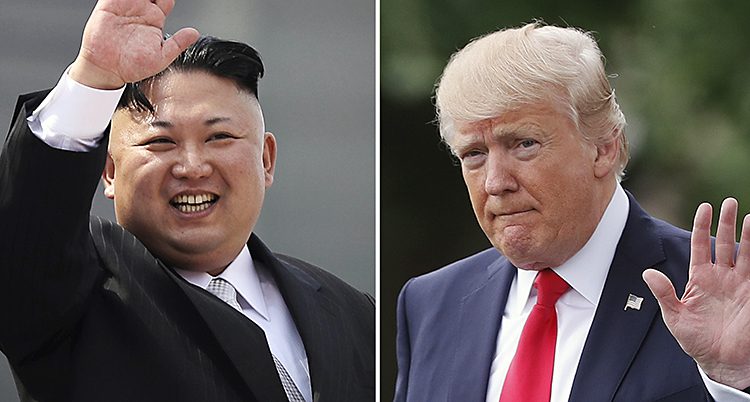 Nordkoreas ledare Kim Jong-Un och USAs president Donald Trump.