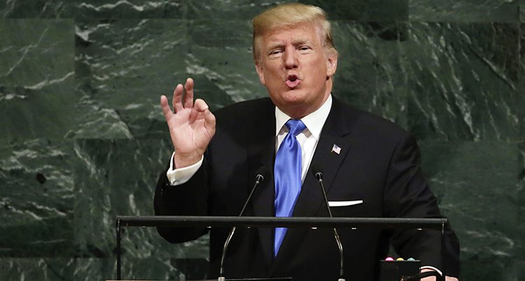Donald Trump talar i FN
