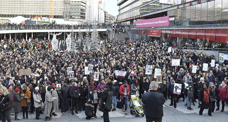 Många demonstrerade i Stockholm
