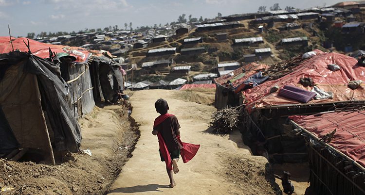 Ett läger får flyktingar i Bangladesh