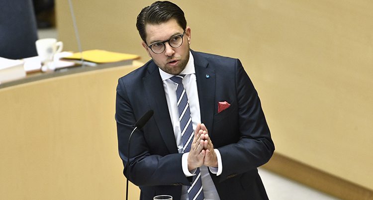 Jimmie Åkesson i riksdagen.