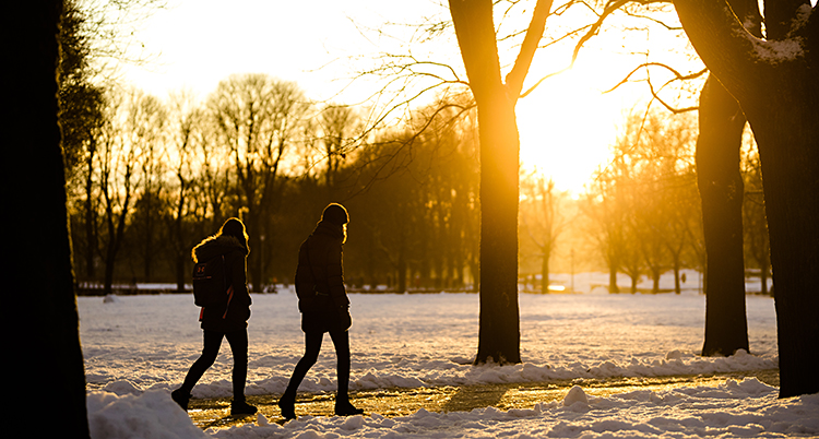 Människor på promenad