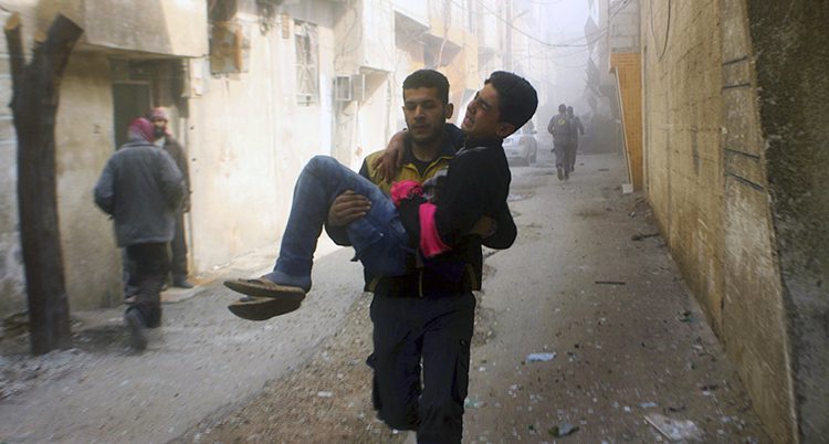 En skadad man i Ghouta