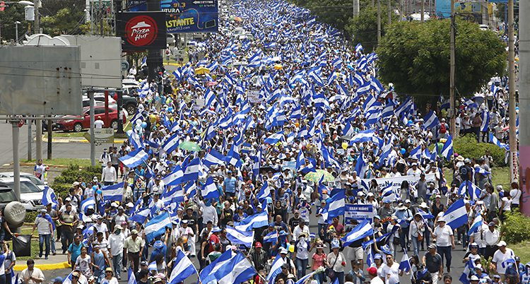 Många protesterar i Nicaragua