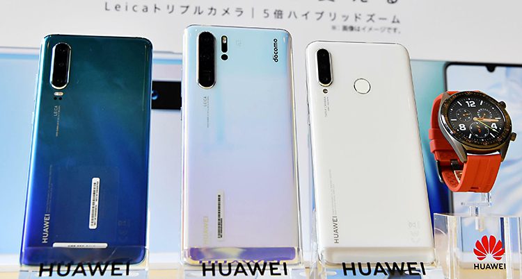 Mobiltelefoner från Huawei.