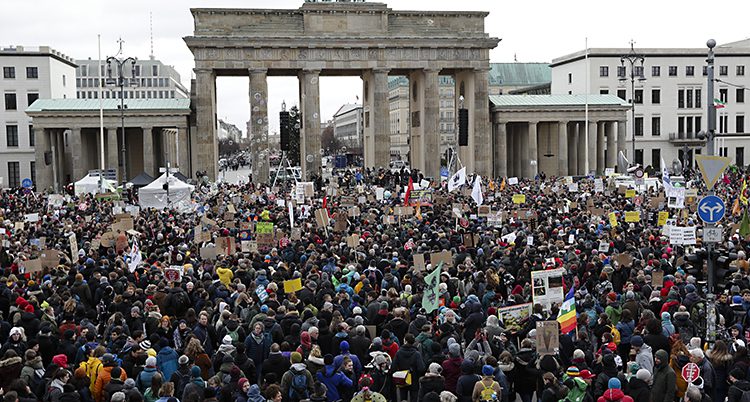 I Berlin var det många som strejkade för klimatet.